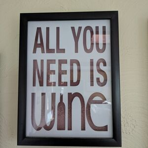 Modern Black Framed Wine Quote Wall Art Shadowbox Home Decor